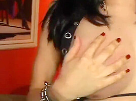 Brunette Shemale Takes Large Cock In Asshole