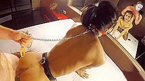 Bondage anal sex with Asian teen ladyboy after she gave him amazing blowjob