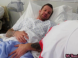 Busty shemale nurse gets anally banged by lucky patient