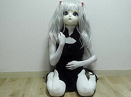 Crossdressed White Cat Cums In A Chinese Dress