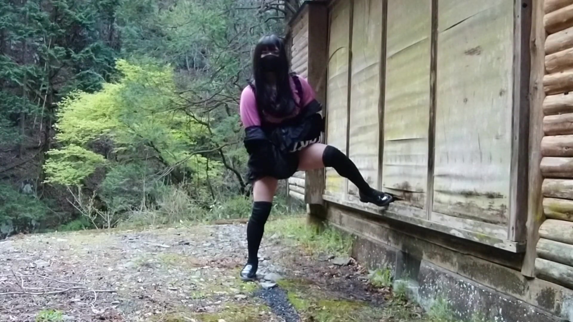 Cute Little Transgender Outdoor Exposure Services Urinating On A Mountain