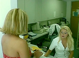ladyman In Red dress acquires oral-service And bonks cunt And ass Of Blond Nurse