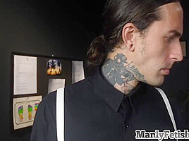 Tattooed Stud Barebacked In Office By Crossdresser Colleague 7 Min – Gay Porn